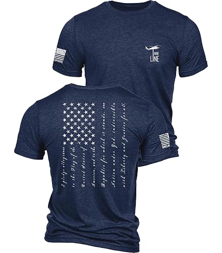 Thin Blue Line American Flag T-Shirt - Vertical Flag - Black